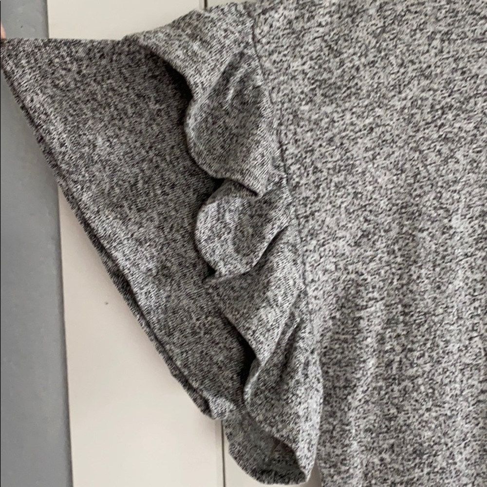 Express Marled Gray Ruffle Sleeve Tunic Dress - Picture 2 of 7